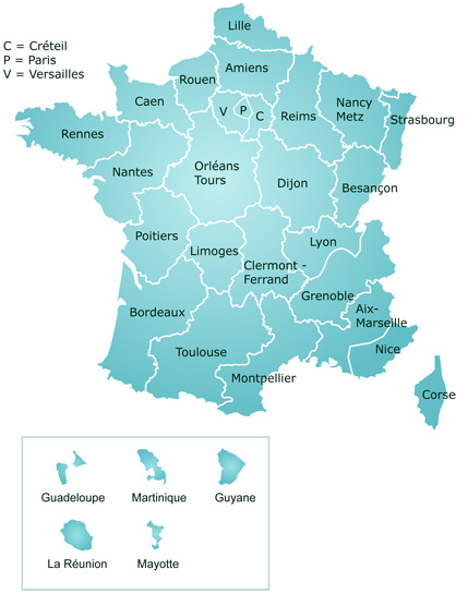 carte académie : info-grippe